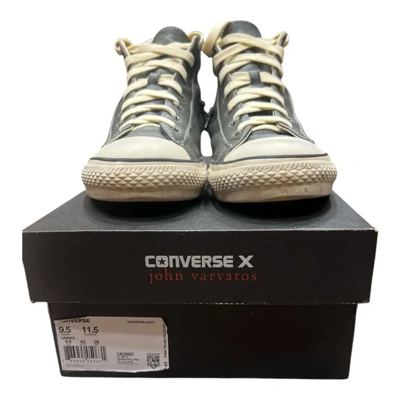 Converse X John Varvatos Zip Around Gray/Cream Leather HiTop Sneaker Men… - Picture 7 of 13